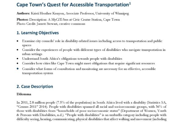 Cape Town’s Quest for Accessible Transportation