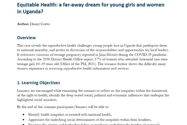 Equitable Health: a far-away dream for young girls and women in Uganda?