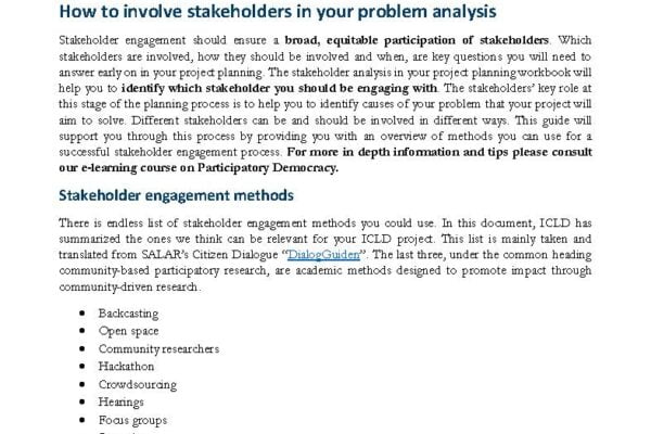 Guide to stakeholder engagement