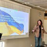 Myroslava Savisko presenting a related research project (Darkovich, Savisko and Rabinovych, 2023) during the conference "How to be prepared? Governance for Societal Resilience in the Baltic Sea Region and Eastern Europe".